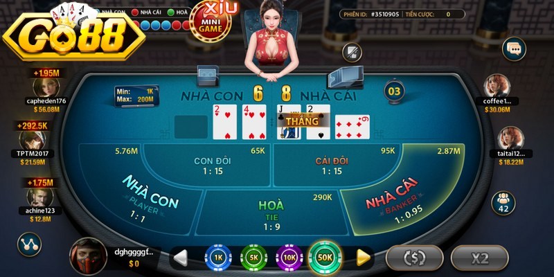 Baccarat Go88 - Đỉnh Cao Game Bài Giải Trí Trực Tuyến 3 Quản lý vốn theo chiến thuật Fibonacci hoặc 1-3-2-4